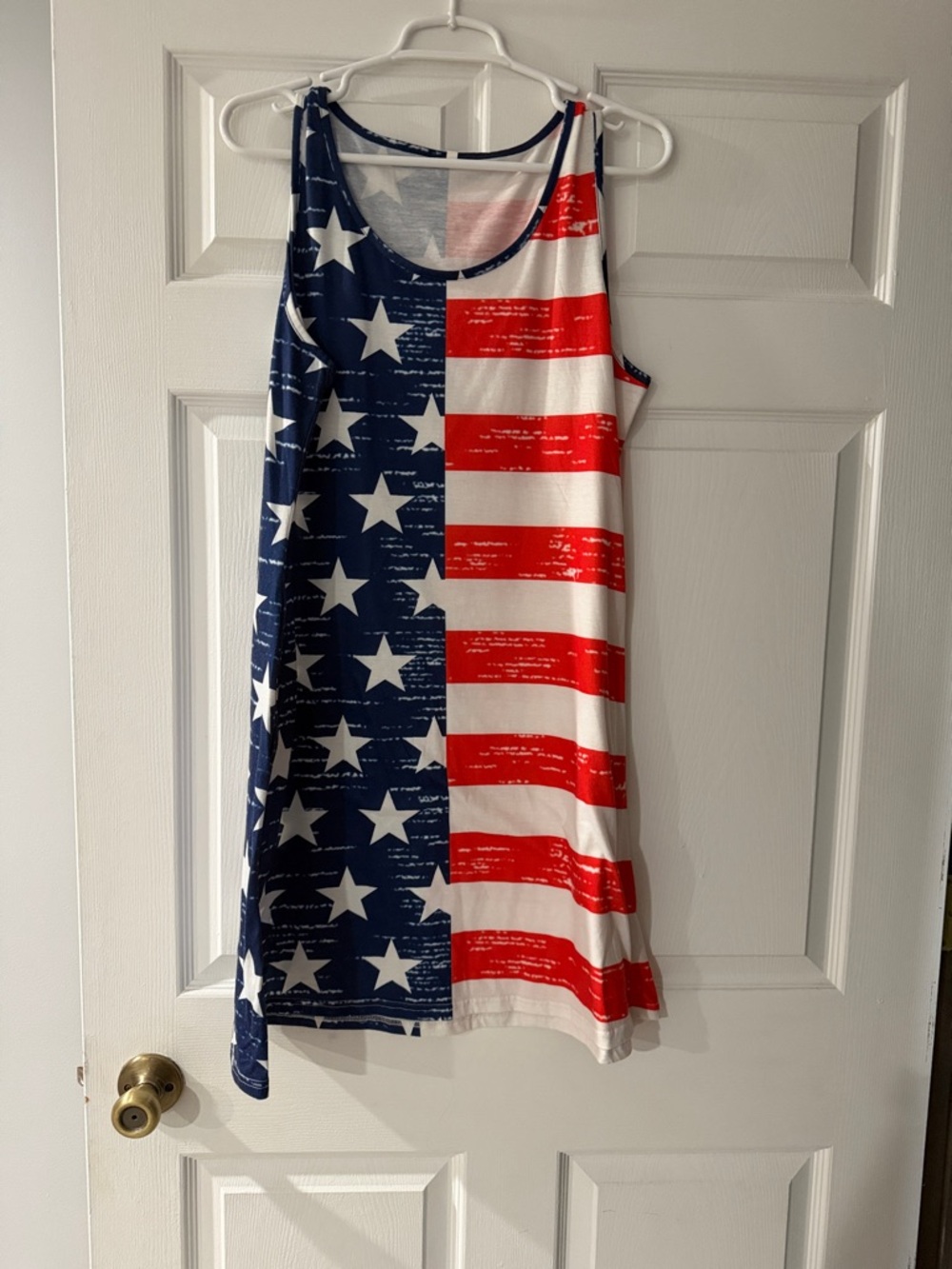 Patriotic Stars & Stripes Tank Top Dress - Red, White & Blue